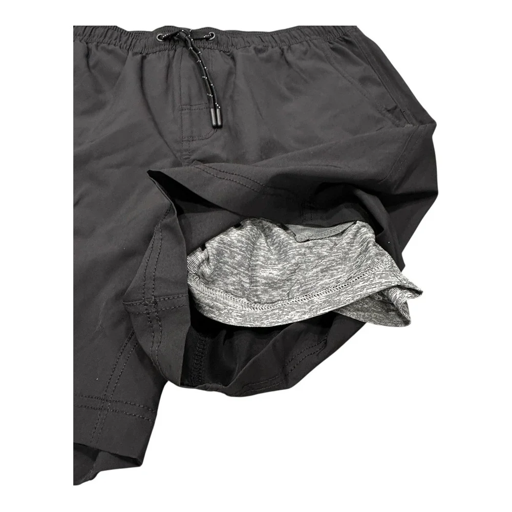 Kenneth Cole Men's XL Swim Trunks Shorts Quick Dry Charcoal Gray Drawstring